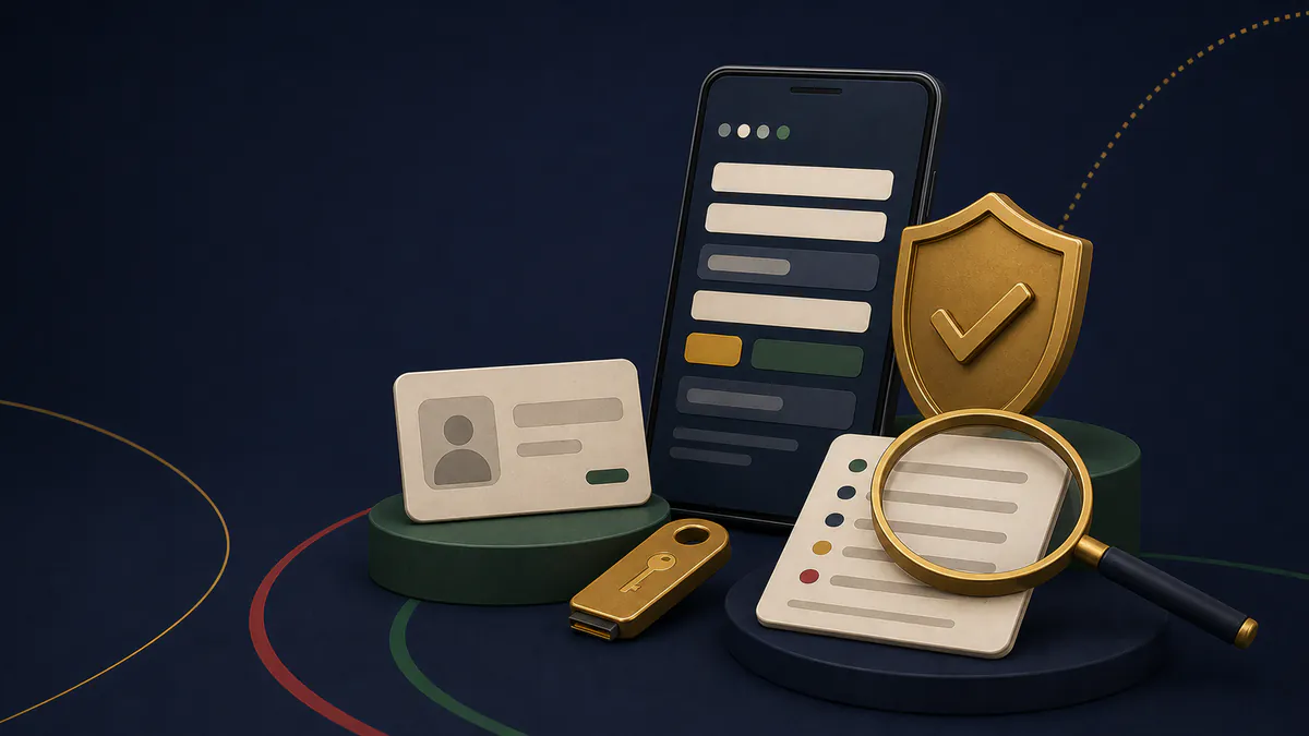 Secure mobile account setup with identity and verification steps