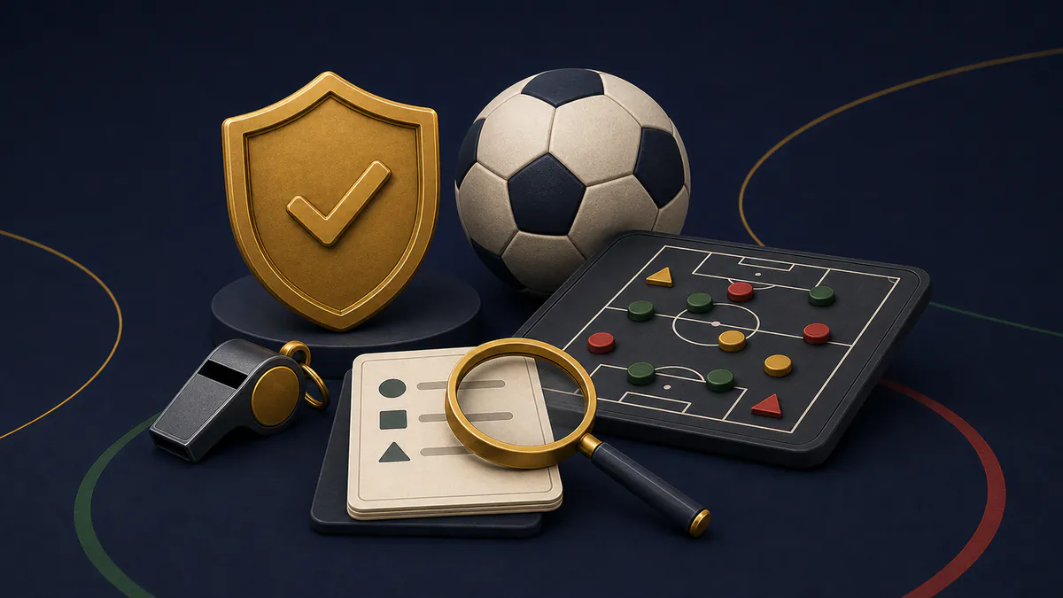 Football, tactics board and mobile match analysis interface