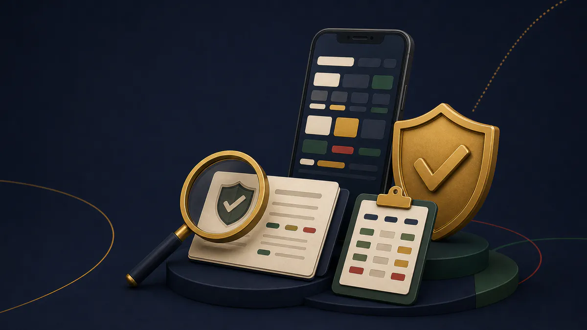 Mobile betting interface under review with verification and research tools